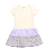 Matching Sets moleyapparels | Colour Block Tiered Pleated Girl'S Dress Cream