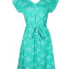 Matching Sets moleyapparels | Japanese Sunray Print Flare Dress Green (Ladies' Dress)