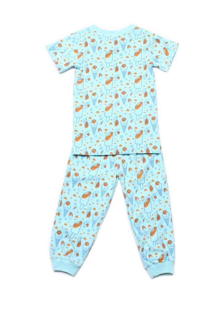 Kids Pyjamas moleyapparels | Ice Cream Print Pyjamas Set Blue (Kids' Pyjamas)