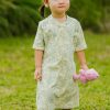 Matching Sets moleyapparels | Bamboo Print Half-Button Down Dress Yellow (Girl'S Dress)