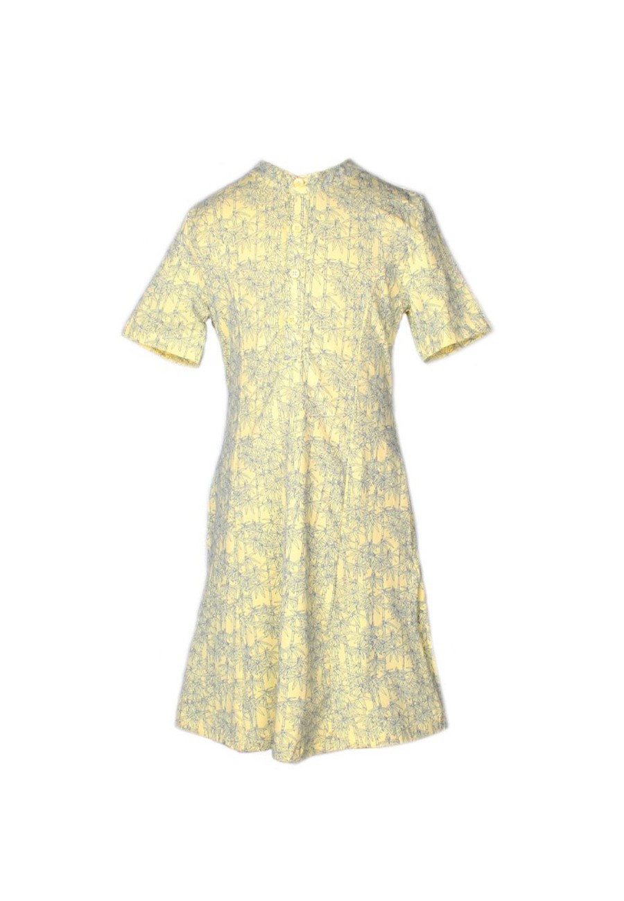 Matching Sets moleyapparels | Bamboo Print Half-Button Down Dress Yellow (Girl'S Dress)