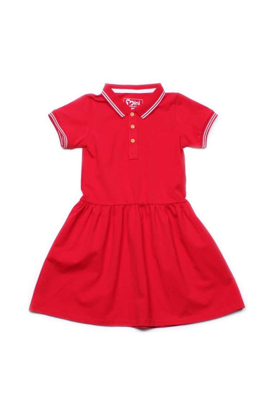 Matching Sets moleyapparels | Twin Tipped Polo Dress Red (Girl'S Dress)