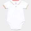 Babies moleyapparels | Tri Tipped Polo Romper White (Baby Romper)