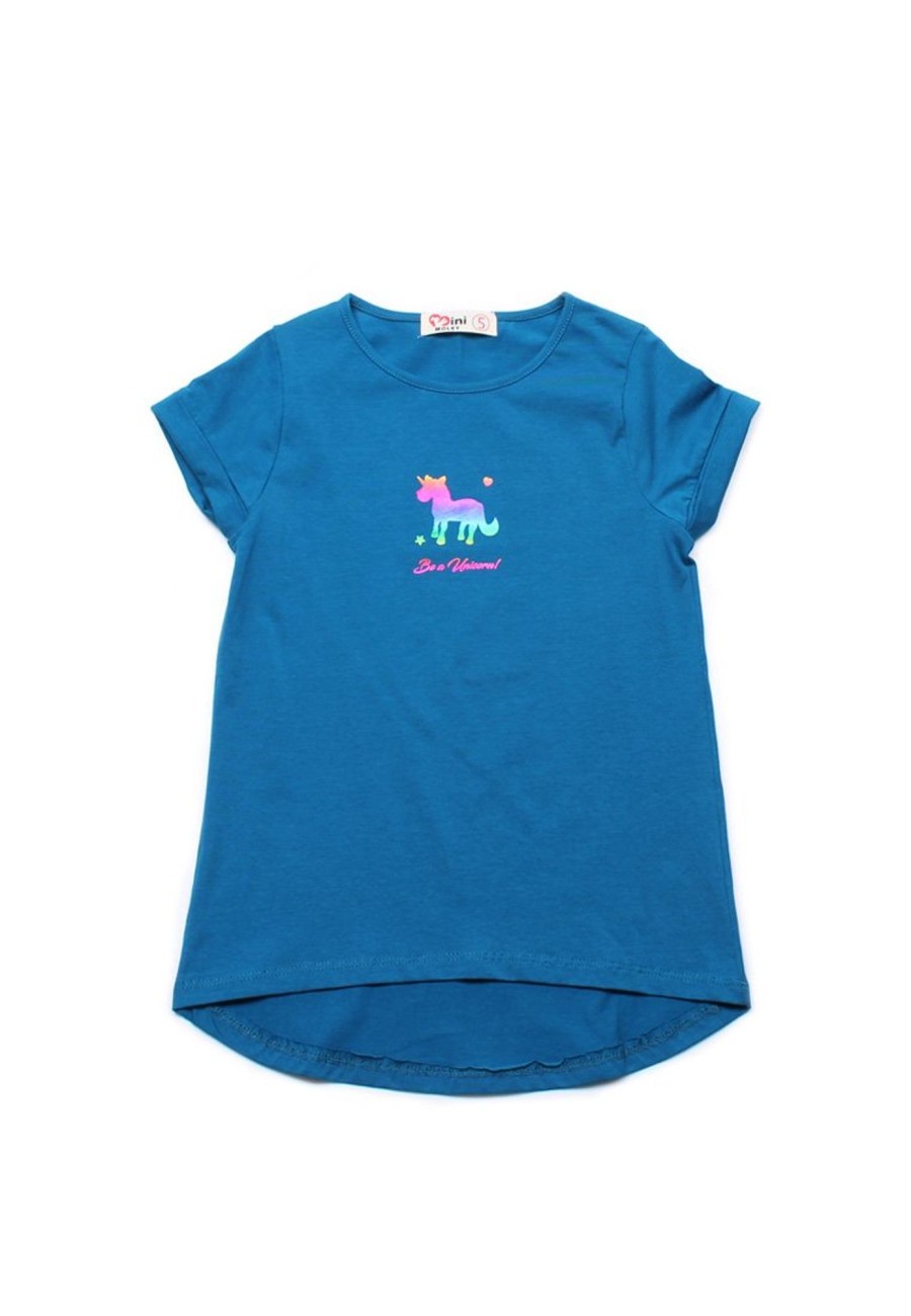 Girls moleyapparels | Be A Unicorn T-Shirt Blue (Girl'S Top)