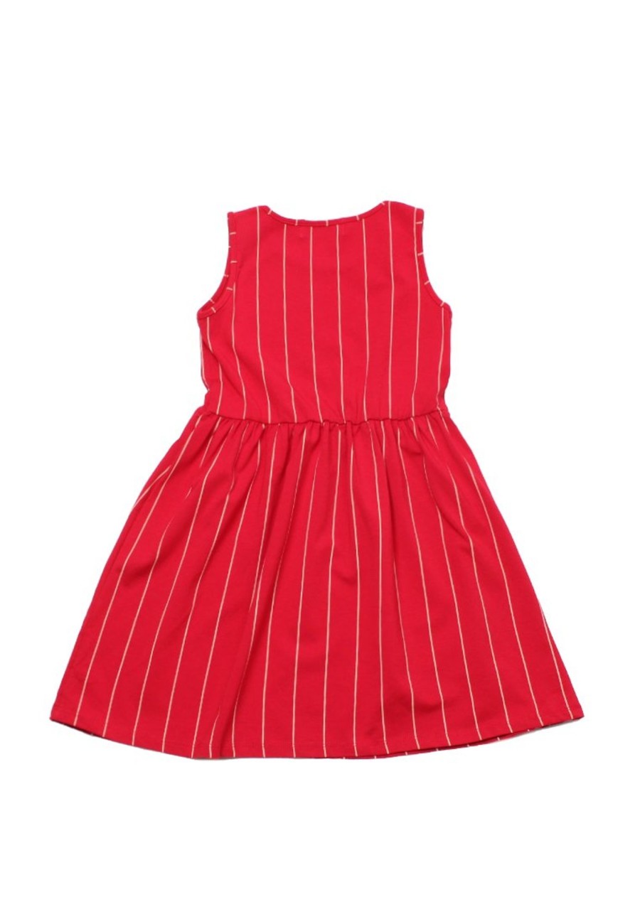 Matching Sets moleyapparels | Baseball Stripes Dress Red (Girl'S Dress)