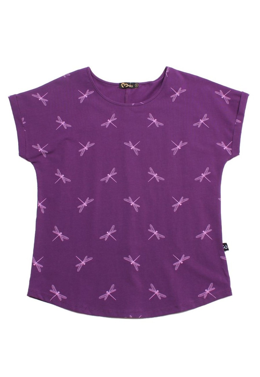 Ladies moleyapparels | Dragonfly Print Ladies' Blouse Purple