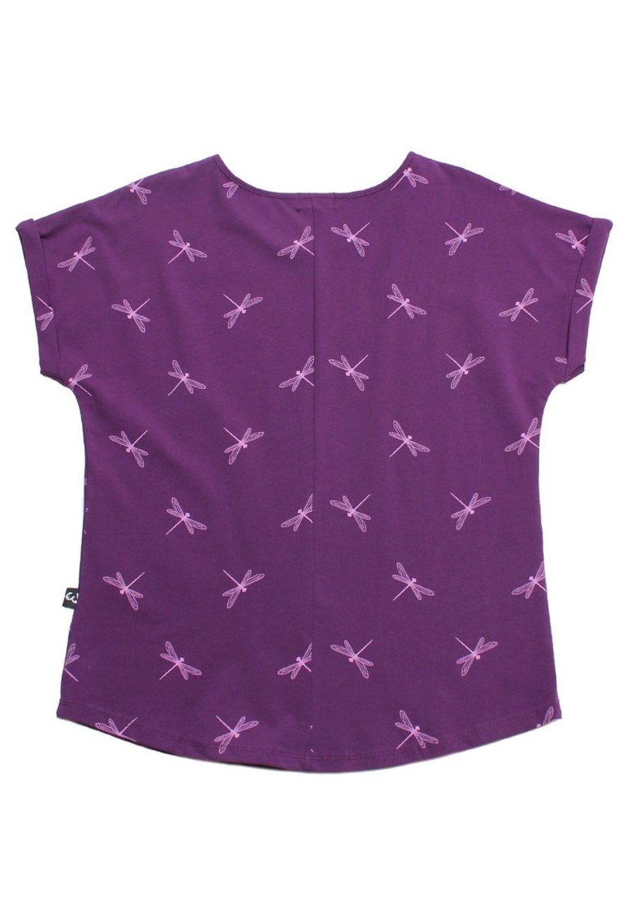 Ladies moleyapparels | Dragonfly Print Ladies' Blouse Purple