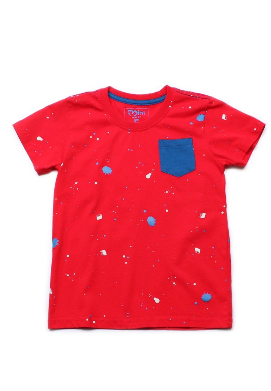 Boys moleyapparels | Paint Splatter T-Shirt Red (Boy'S T-Shirt)