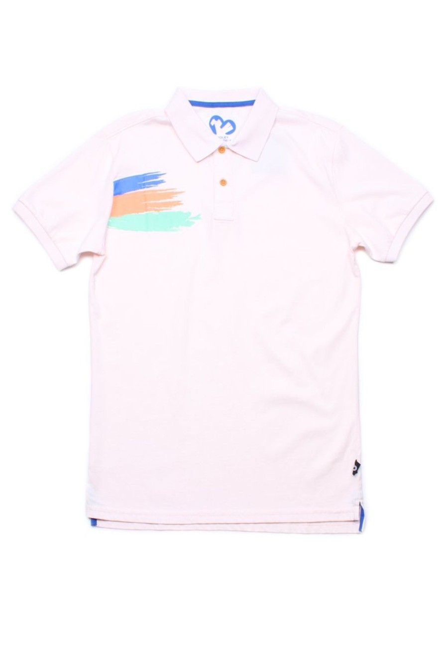 Men moleyapparels | Paint Brush Polo T-Shirt Pink (Men'S Polo)