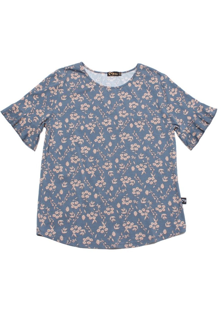 Ladies moleyapparels | Floral Print Blouse Blue (Ladies' Top)