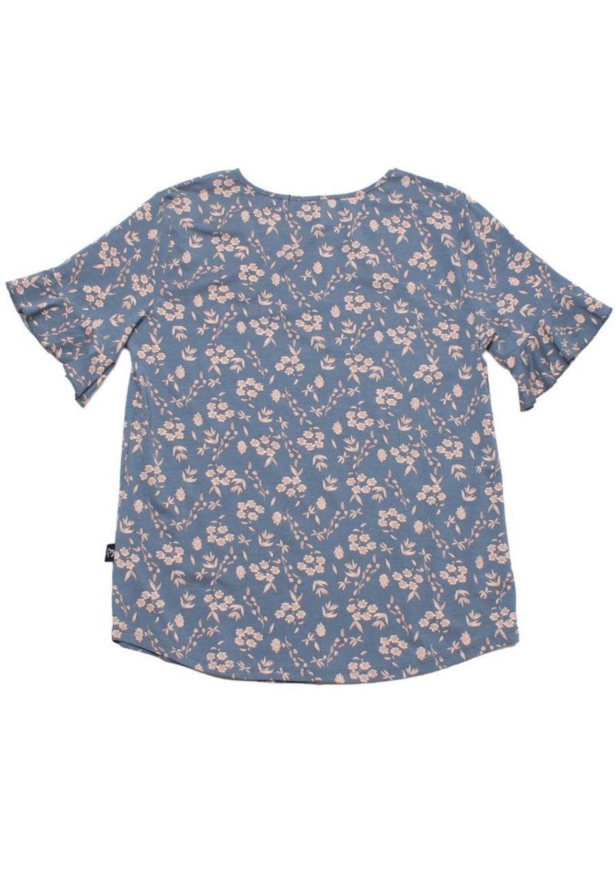 Ladies moleyapparels | Floral Print Blouse Blue (Ladies' Top)