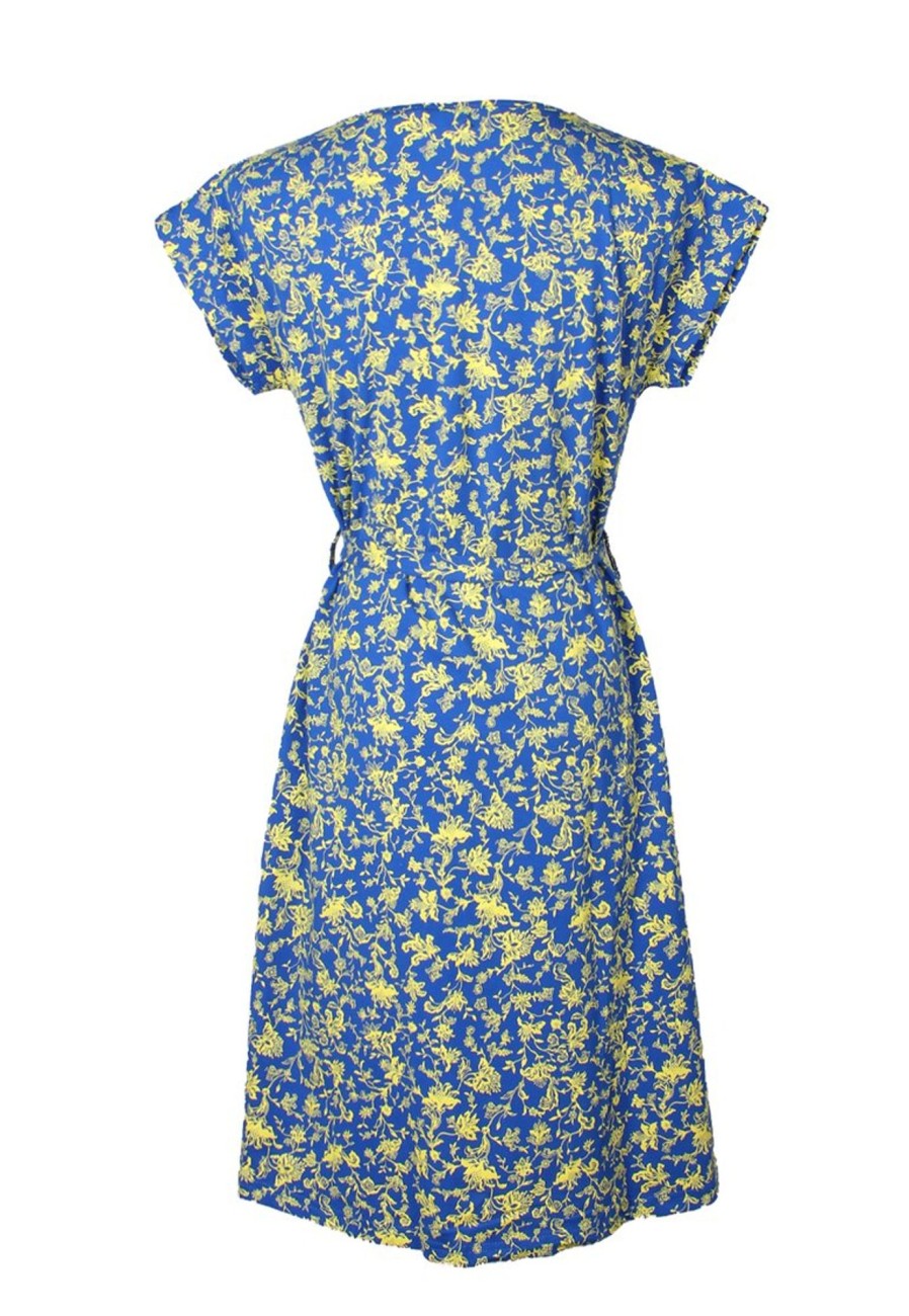 Matching Sets moleyapparels | Ditsy Floral Print Flare Dress Blue (Ladies' Dress)