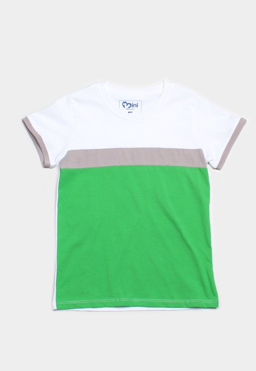 Matching Sets moleyapparels | Colour Block Panel T-Shirt Green (Boy'S T-Shirt)