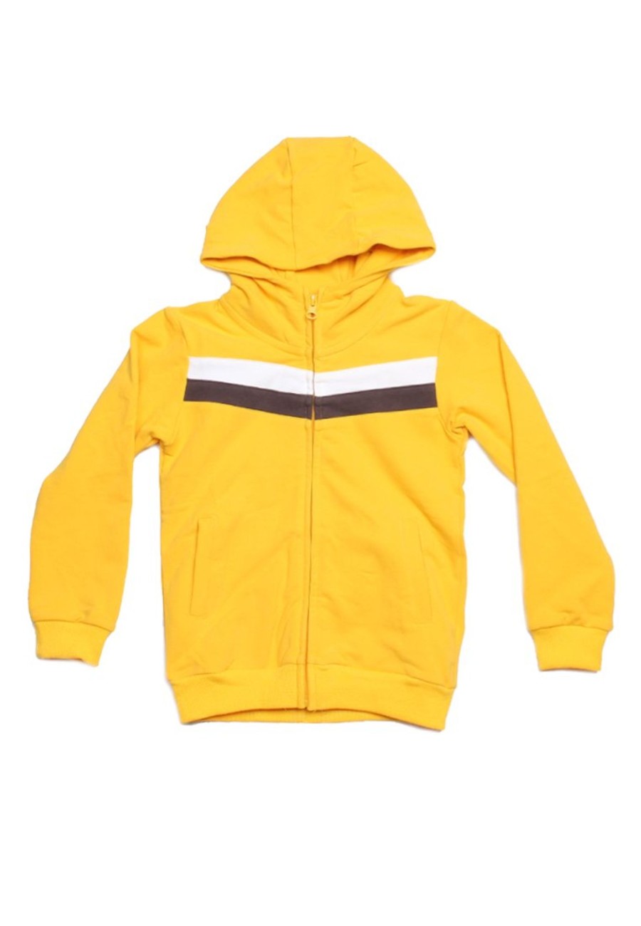 Kids Jackets moleyapparels | Colour Block Chevron Hoodie Jacket Yellow (Kids' Jacket)