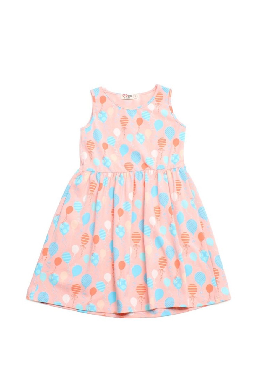 Girls moleyapparels | Party Balloons Print Dress Pink (Girl'S Dress)