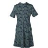 Matching Sets moleyapparels | Bamboo Print Half-Button Down Dress Navy (Girl'S Dress)