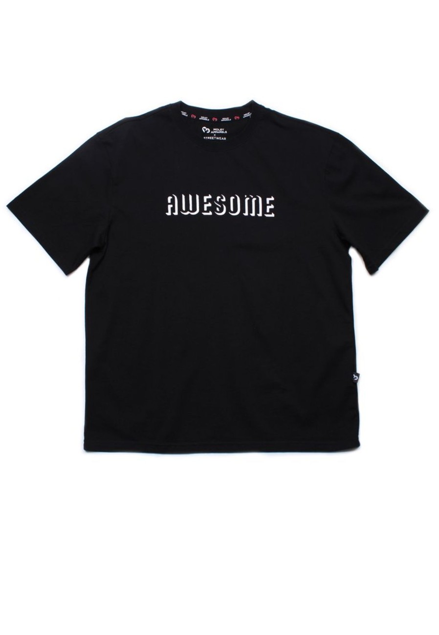 Men moleyapparels | Awesome Shadow Oversized T-Shirt Black (Men'S T-Shirt)