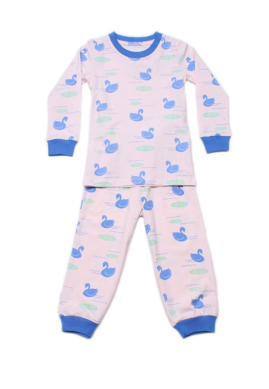 Kids Pyjamas moleyapparels | Swan Print Pyjamas Set Pink (Kids' Pyjamas)