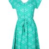 Ladies moleyapparels | Japanese Sunray Print Nursing Flare Dress Green (Ladies' Dress)