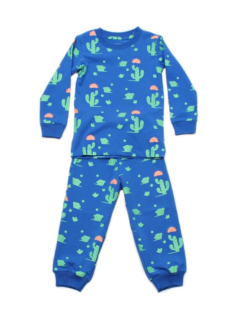 Kids Pyjamas moleyapparels | Cactus Print Pyjamas Set Blue(Kids' Pyjamas)