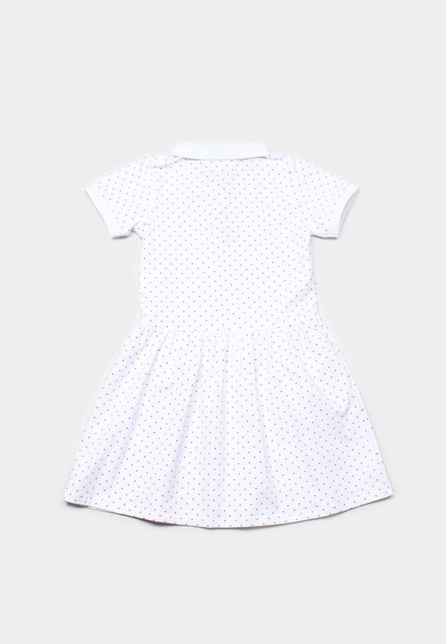 Matching Sets moleyapparels | Polka Dot Polo Dress White (Girl'S Dress)