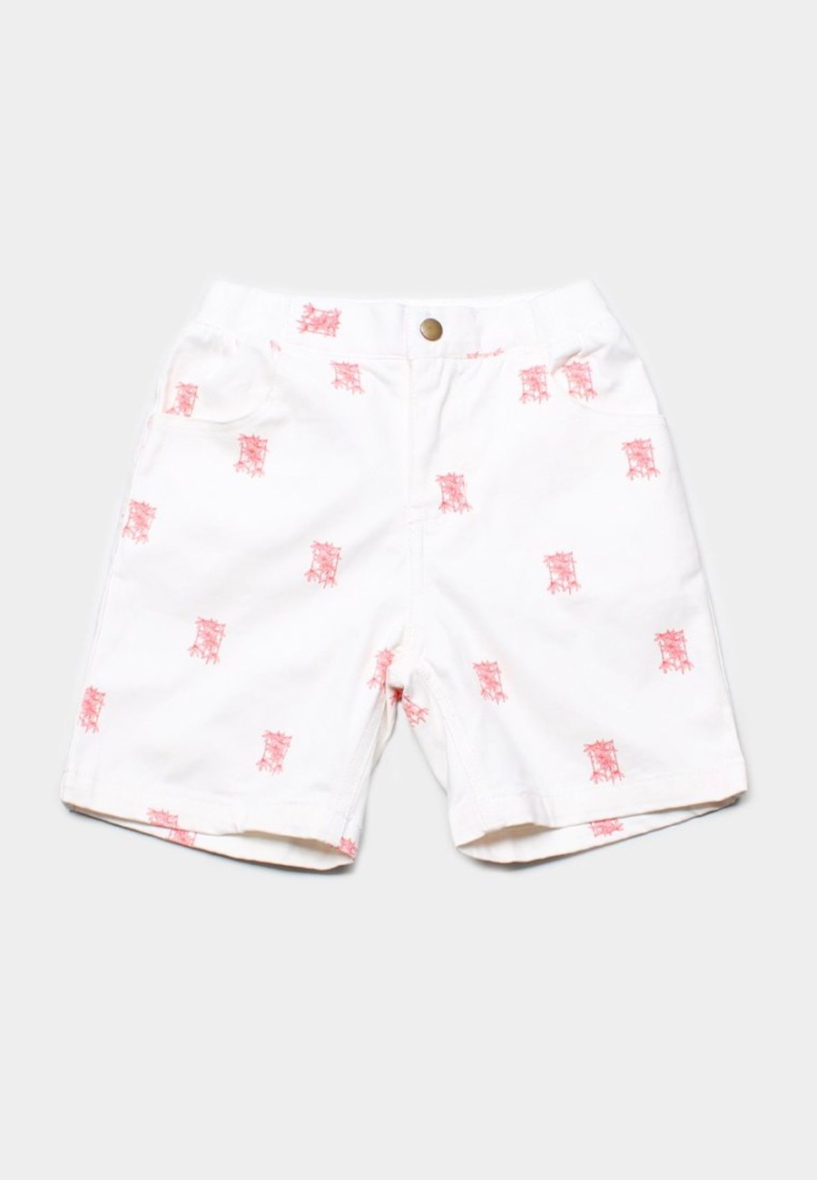 Boys moleyapparels | Bamboo Print Shorts White (Boy'S Shorts)