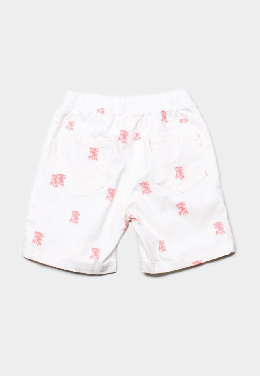 Boys moleyapparels | Bamboo Print Shorts White (Boy'S Shorts)