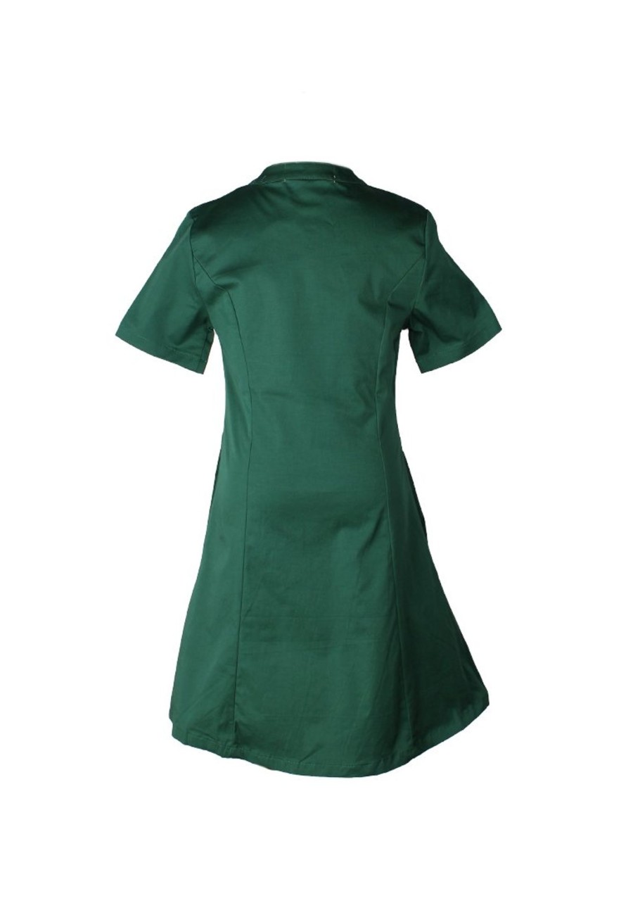 Matching Sets moleyapparels | Brushed Cotton Half-Button Down Dress Green (Girl'S Dress)