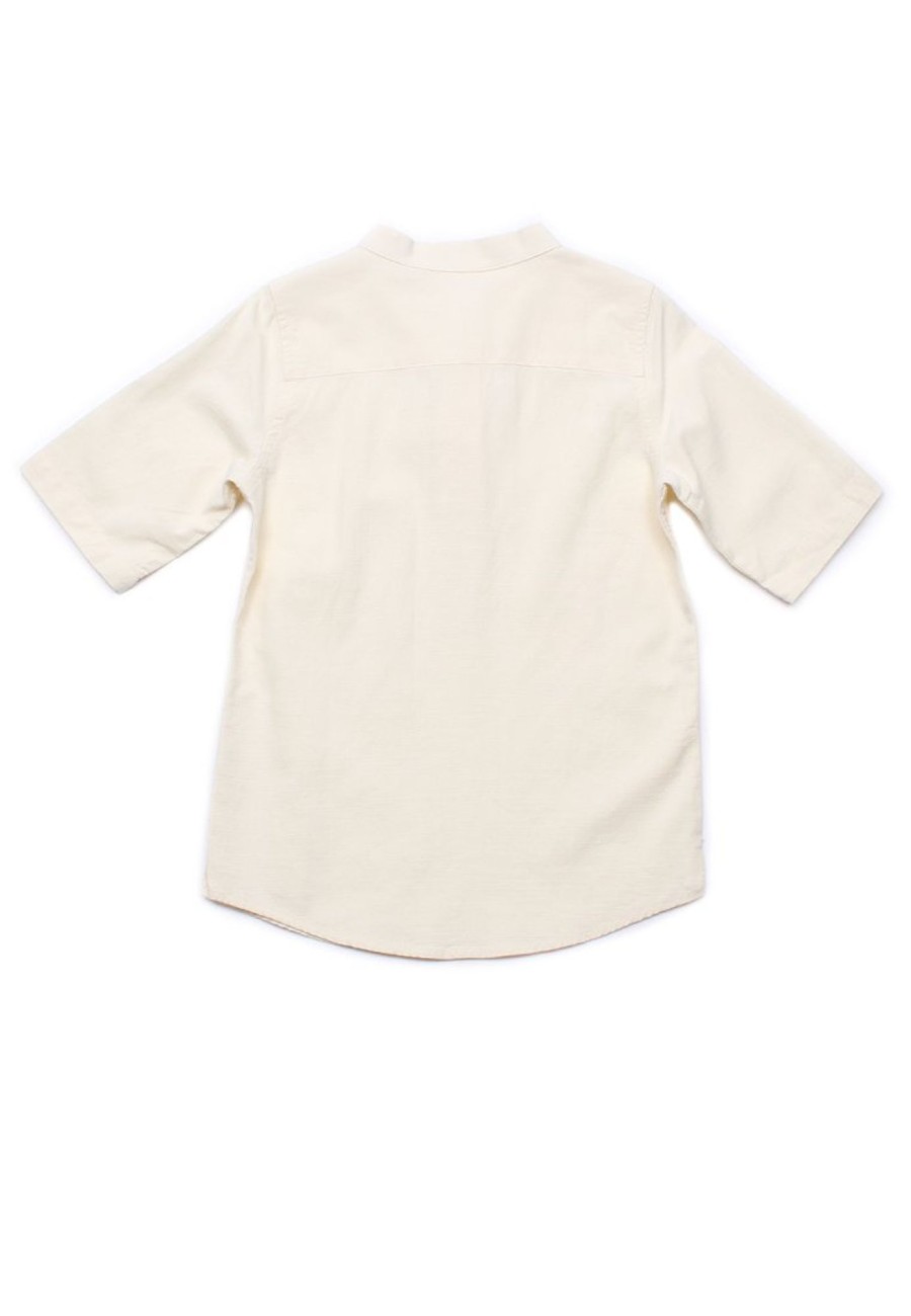 Matching Sets moleyapparels | Oriental Styled 3/4 Sleeve Shirt Cream (Boy'S Shirt)