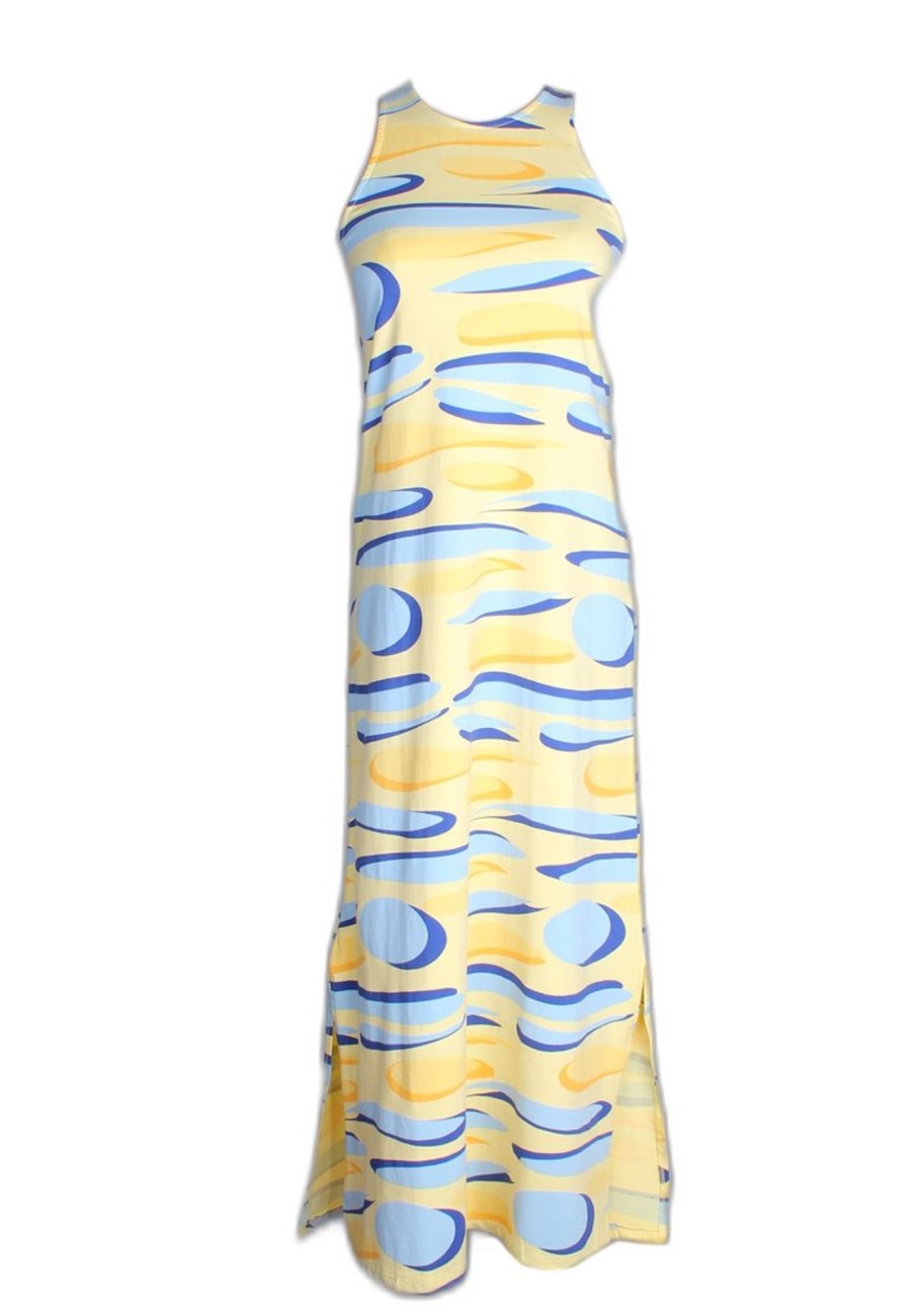 Matching Sets moleyapparels | Bubbles Print Maxi Dress Yellow (Ladies' Dress)