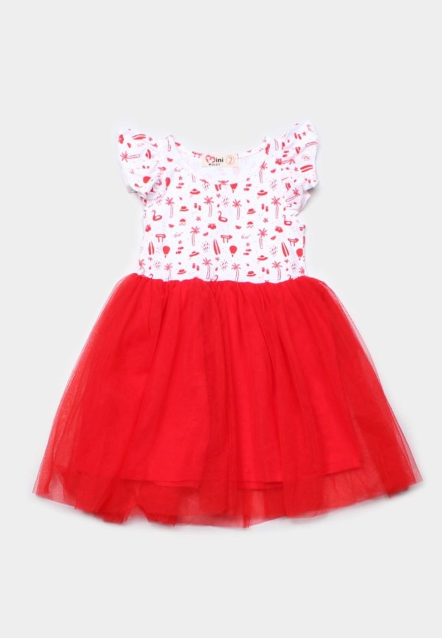 Matching Sets moleyapparels | Sunny Island Bubble Dress Red (Girl'S Dress)