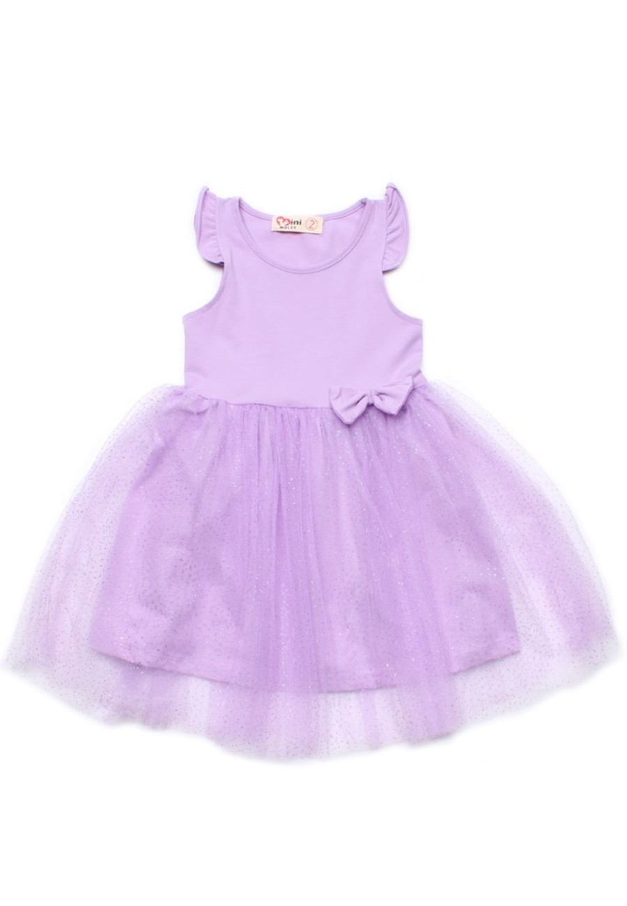 Matching Sets moleyapparels | Glitter Bubble Dress Purple (Girl'S Dress)