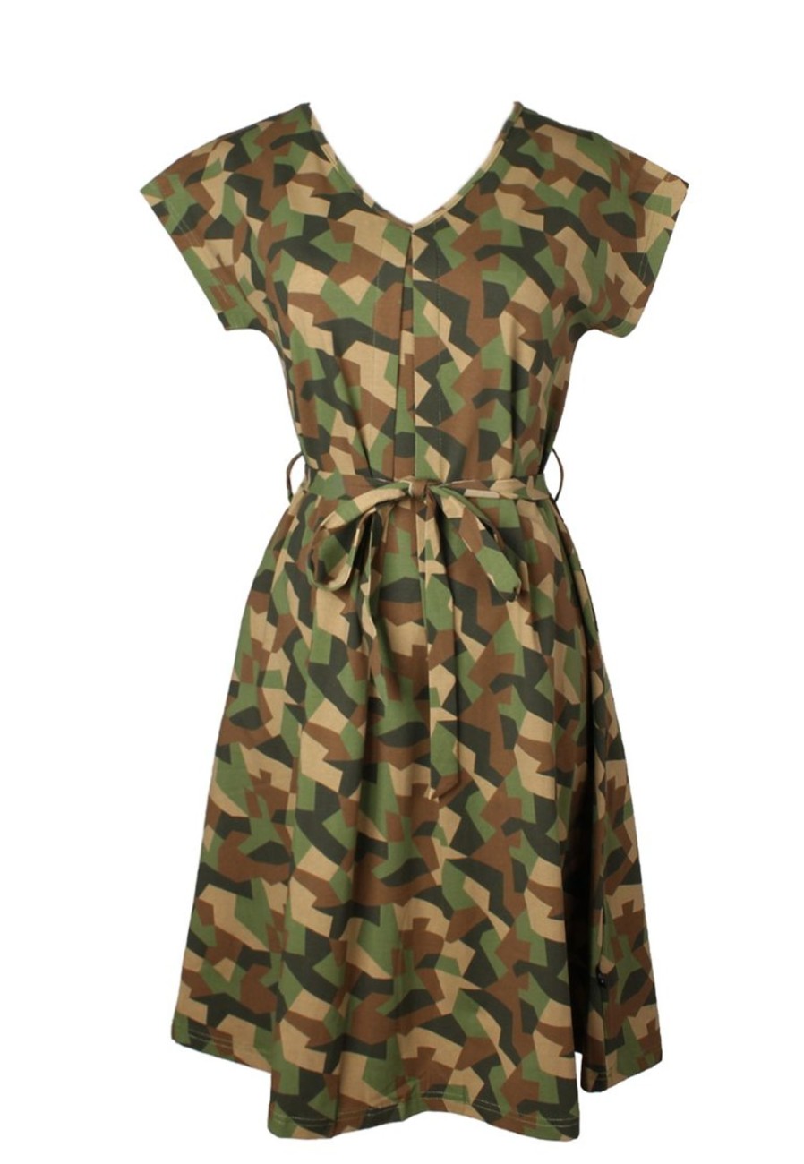 Matching Sets moleyapparels | Camo Print Flare Dress Green (Ladies' Dress)