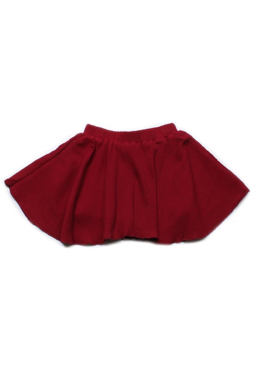 Girls moleyapparels | Classic Ribbed Skirt Red (Girl'S Bottom)