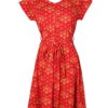 Ladies moleyapparels | Japanese Sunray Print Nursing Flare Dress Red (Ladies' Dress)