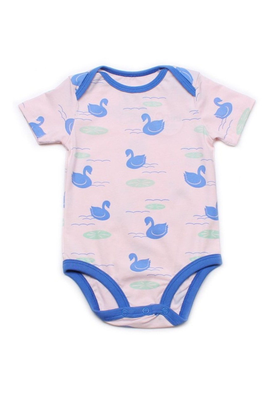 Babies moleyapparels | Swan Print Romper Pink (Baby Romper)