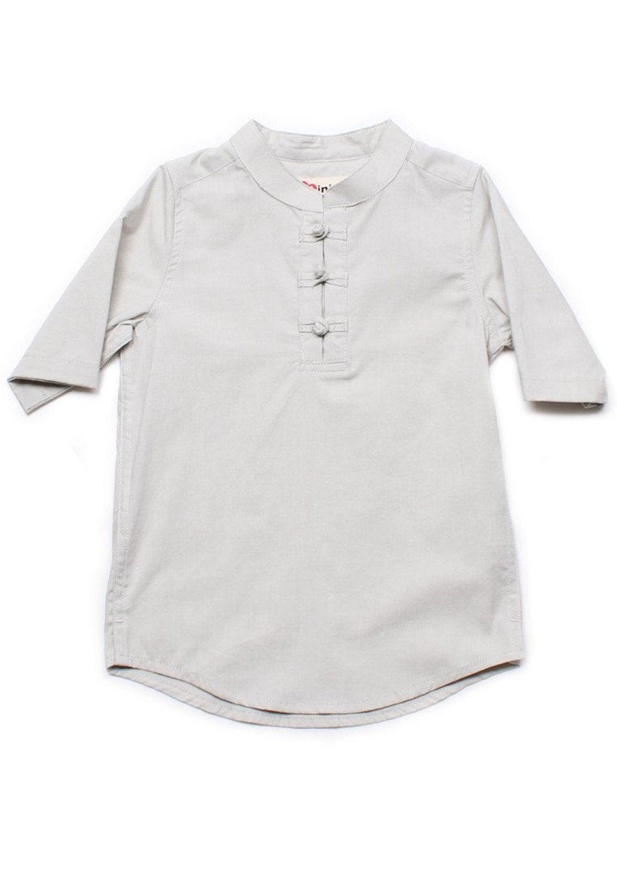 Boys moleyapparels | Oriental Style 3/4 Sleeve Shirt Cream (Boy'S Shirt)