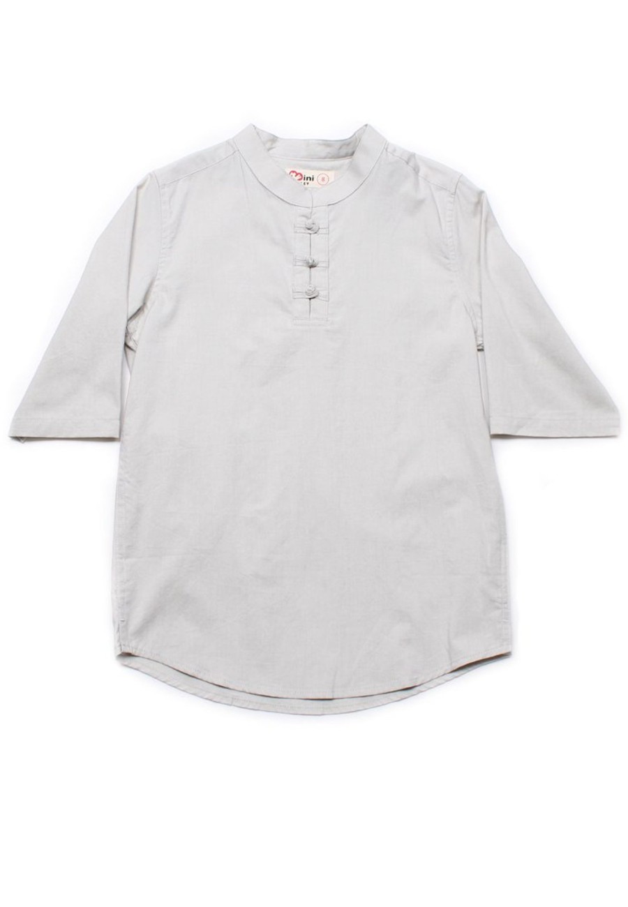 Boys moleyapparels | Oriental Style 3/4 Sleeve Shirt Cream (Boy'S Shirt)