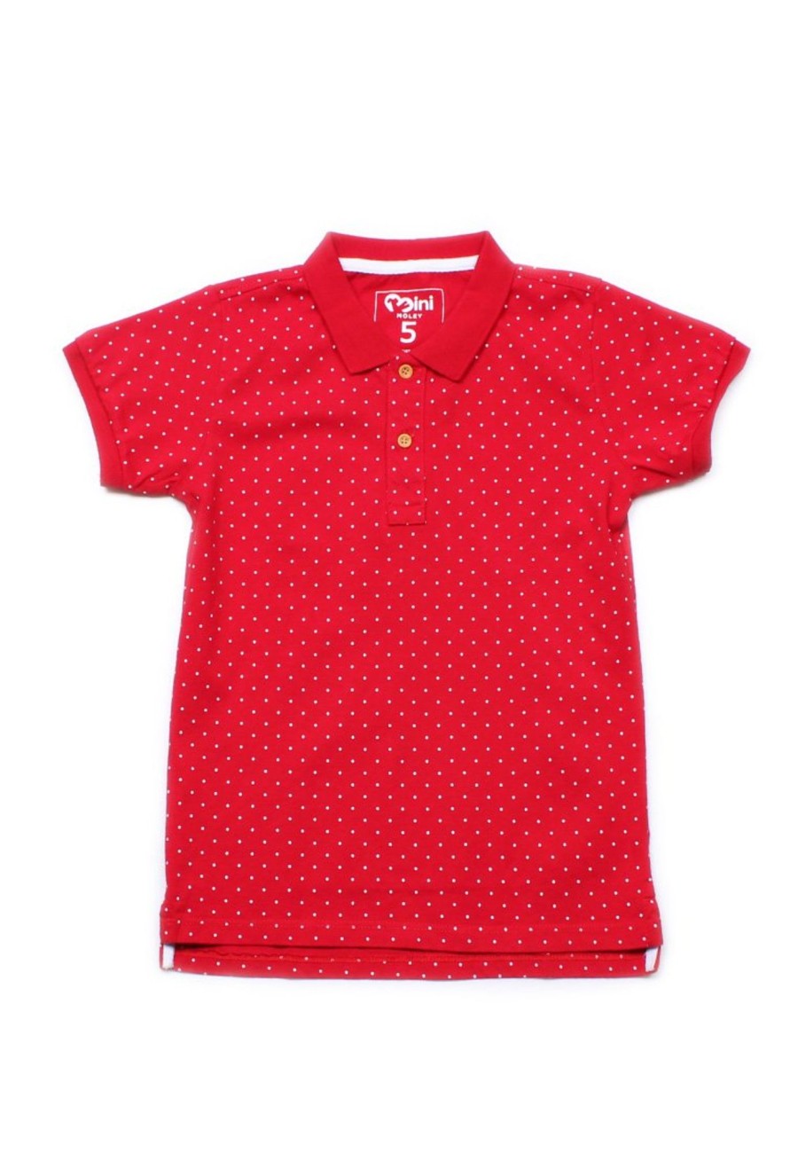 Matching Sets moleyapparels | Polka Dot Polo T-Shirt Red (Boy'S T-Shirt)