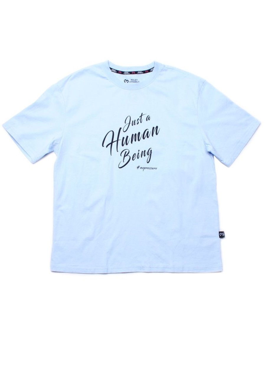 Men moleyapparels | Just A Human Being Oversized T-Shirt Blue (Men'S T-Shirt)