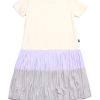 Matching Sets moleyapparels | Colour Block Tiered Ladies Pleated Ladies Dress Cream