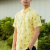 Matching Sets moleyapparels | Bamboo Print Short Sleeve Shirt Yellow (Men'S Shirt)