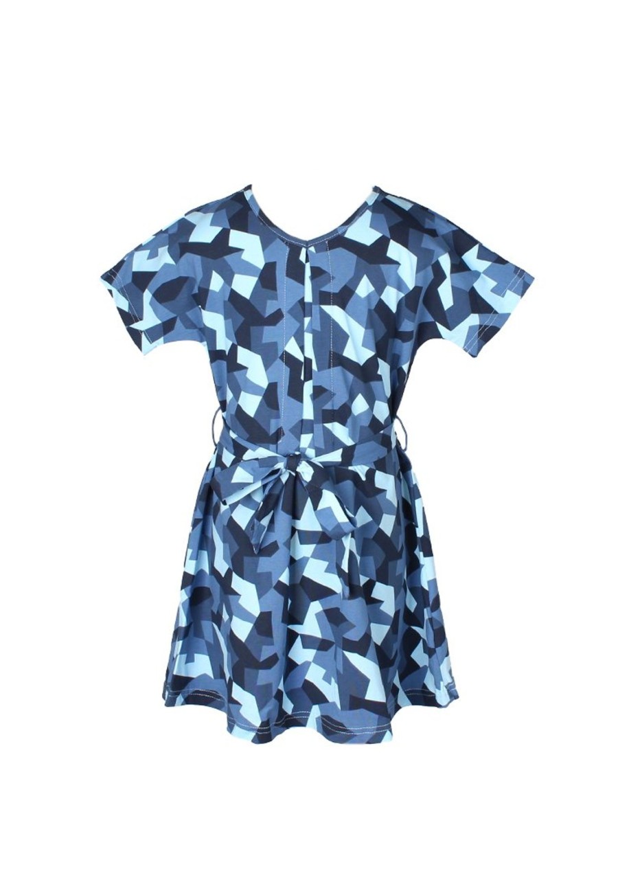 Matching Sets moleyapparels | Camo Print Flare Dress Navy (Girl'S Dress)