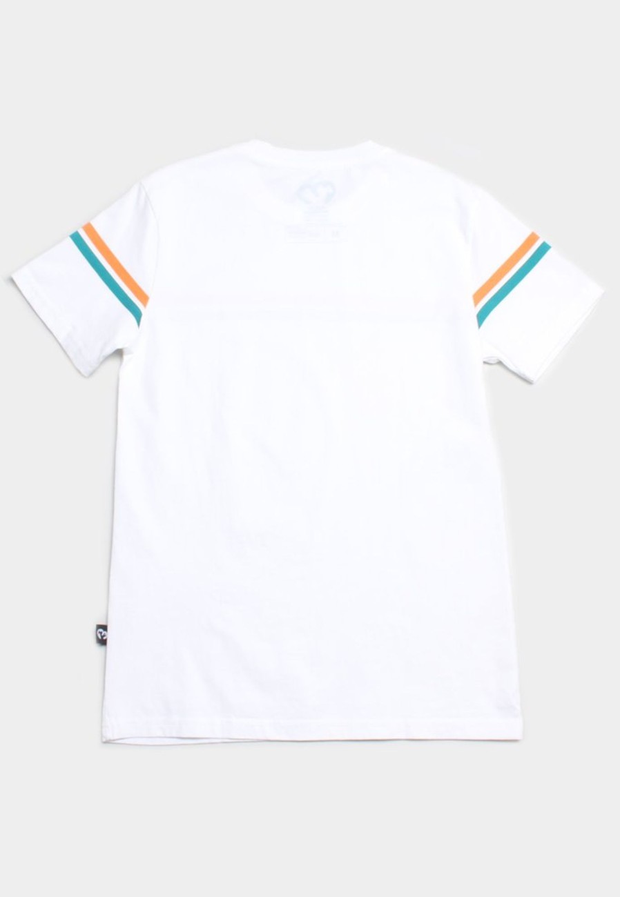 Matching Sets moleyapparels | Twin Colour Stripe T-Shirt White (Men'S T-Shirt)