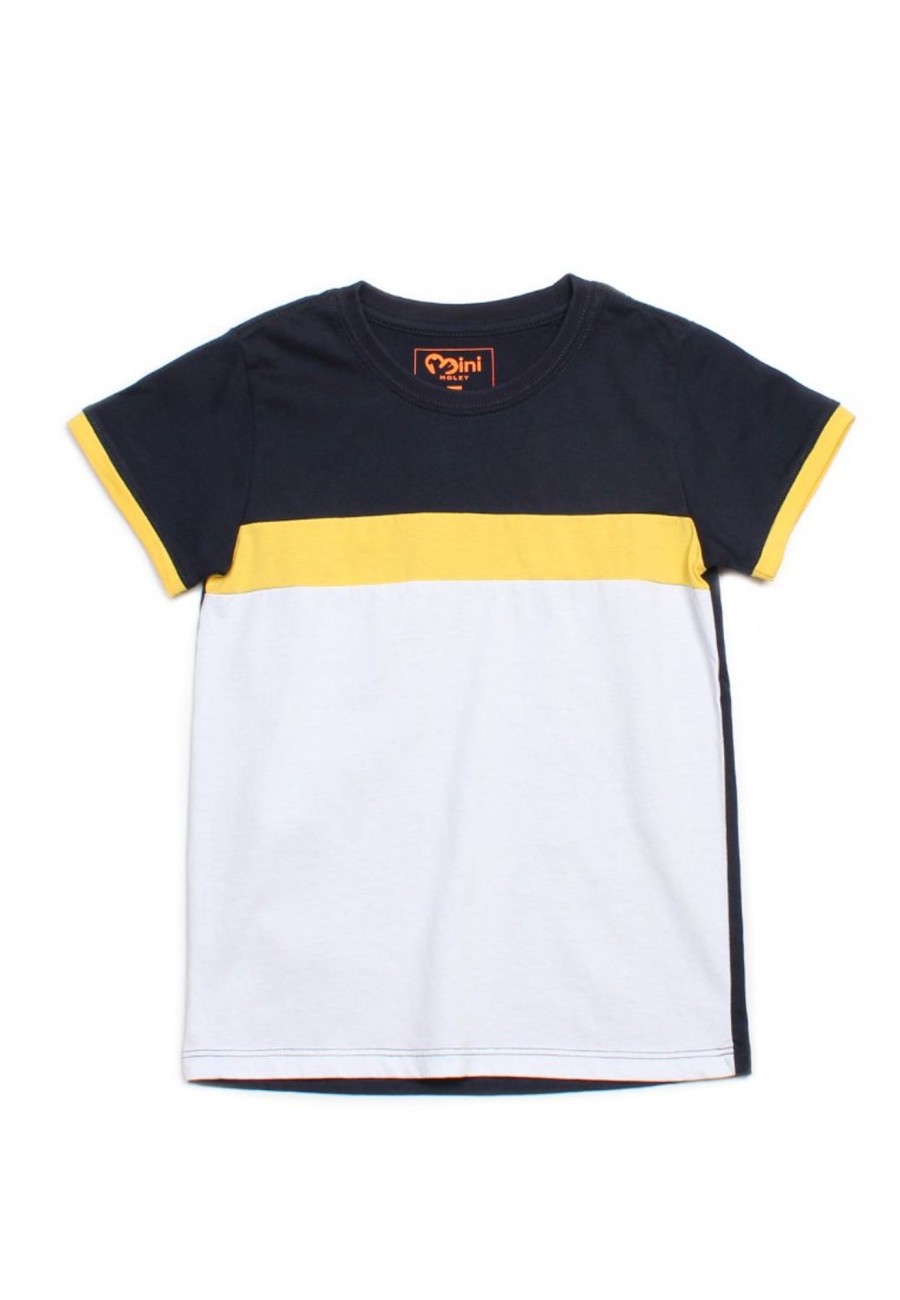 Matching Sets moleyapparels | Colour Block Panel T-Shirt Yellow (Boy'S T-Shirt)