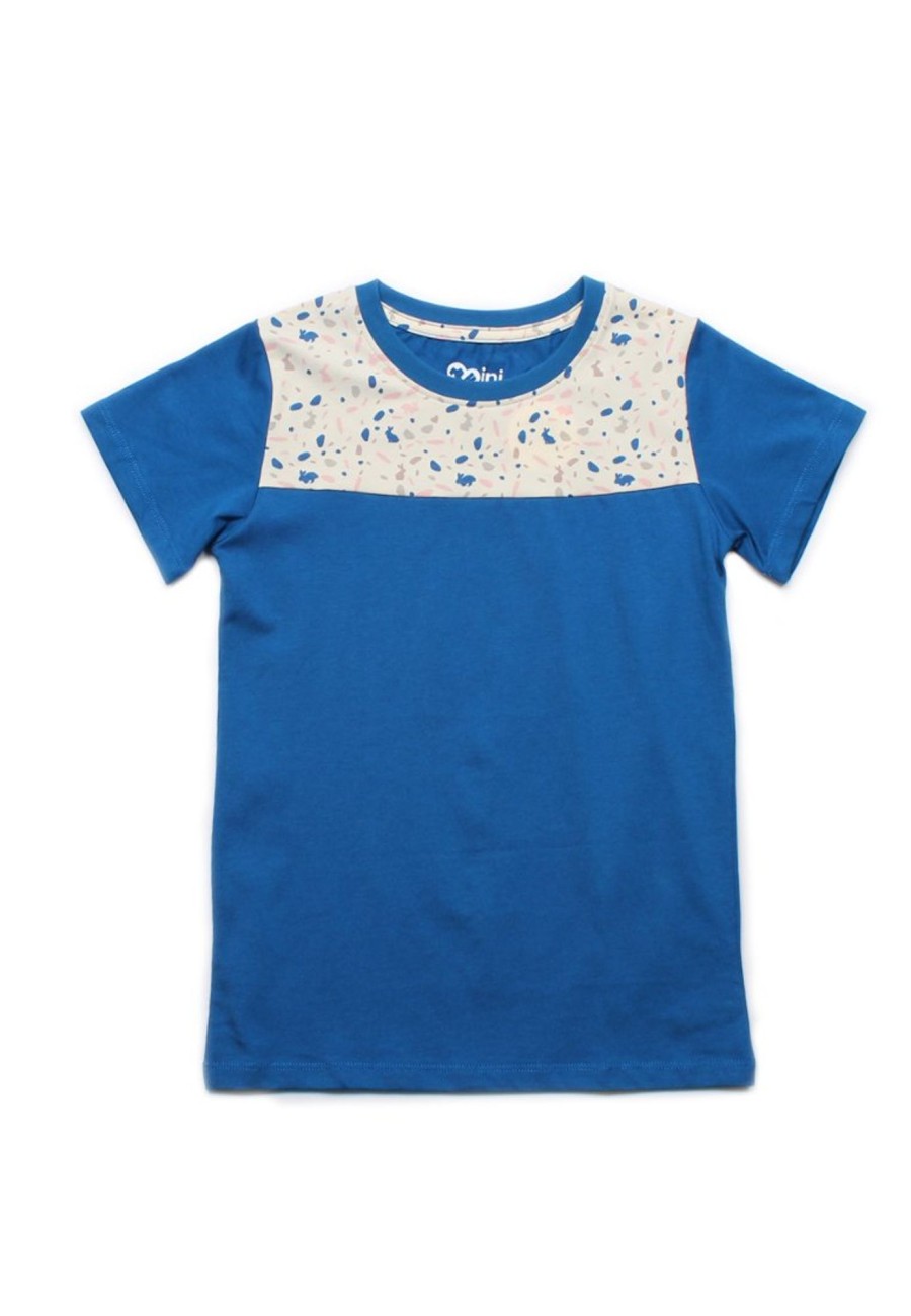 Matching Sets moleyapparels | Terrazzo Bunny Panel T-Shirt Blue (Boy'S T-Shirt)