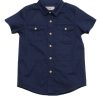 Matching Sets moleyapparels | Classic Double Pocket Short Sleeve Boy'S Shirt Navy