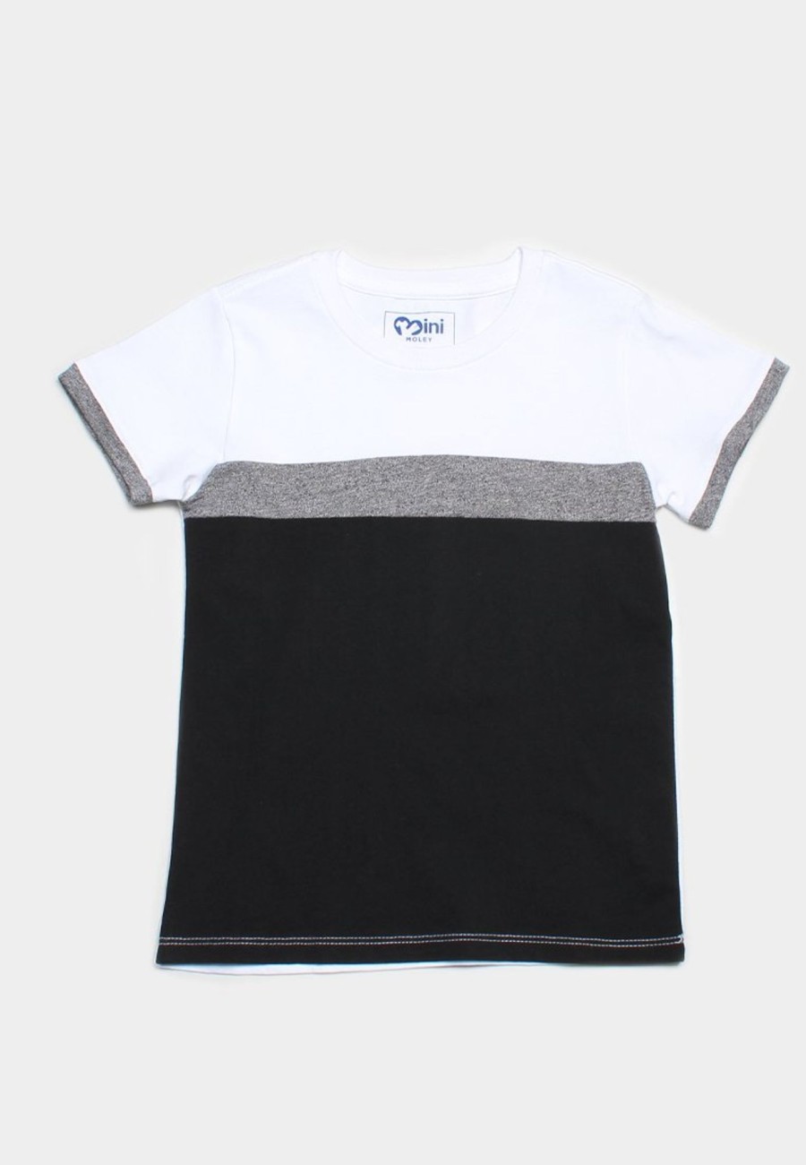 Boys moleyapparels | Colour Block Panel T-Shirt White (Boy'S T-Shirt)