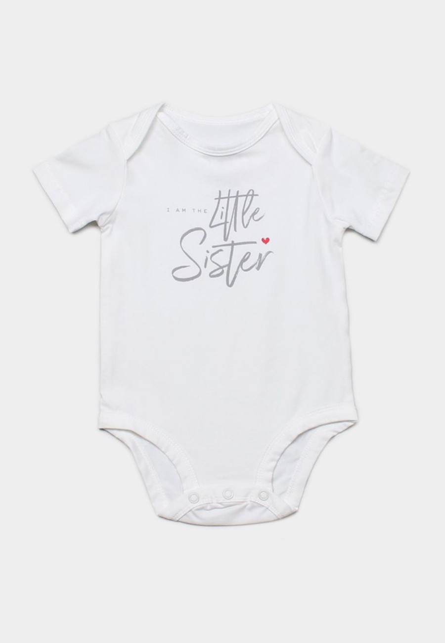 Babies moleyapparels | Little Sister Romper White (Baby Romper)