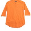 Matching Sets moleyapparels | Oriental Styled 3/4 Sleeve Men'S Shirt Orange